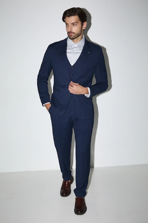 Medicine spodnie męskie kolor granatowy w fasonie chinos