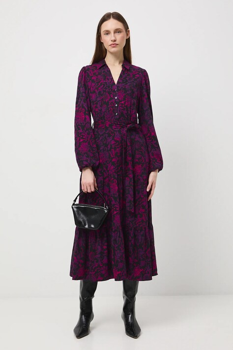 Medicine sukienka kolor czarny midi rozkloszowana