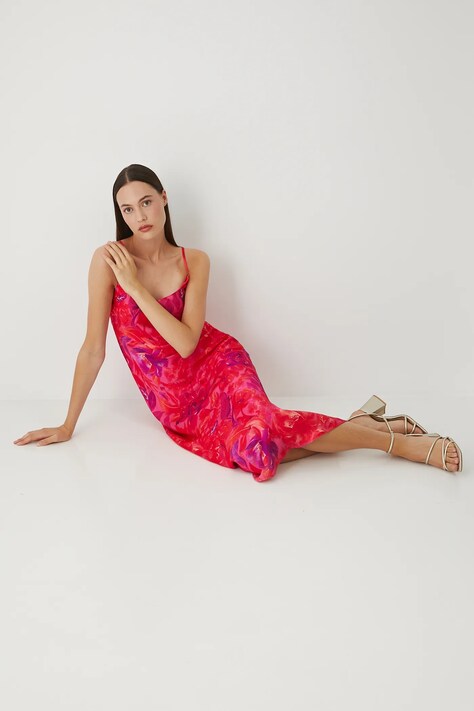 Sukienka damska maxi z wiskozy kolor multicolor RW25-SUD208