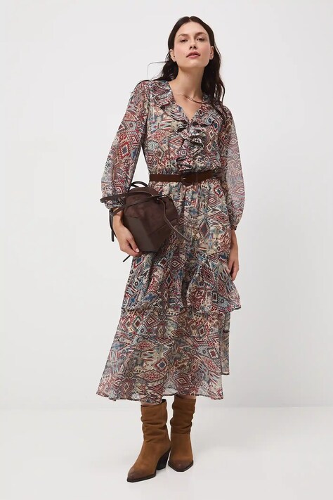 Sukienka maxi wzorzysta kolor multicolor RW25-SUD400