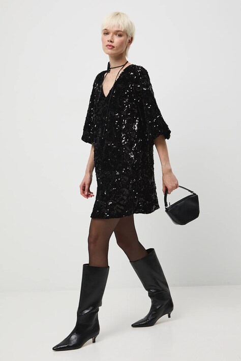 Medicine sukienka kolor czarny mini oversize