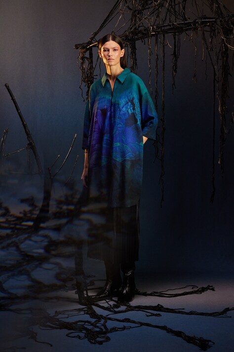 Medicine sukienka kolor multicolor midi oversize