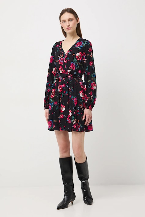 Medicine sukienka kolor czarny mini rozkloszowana