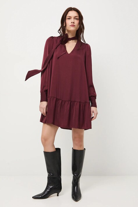 Medicine sukienka kolor bordowy mini oversize