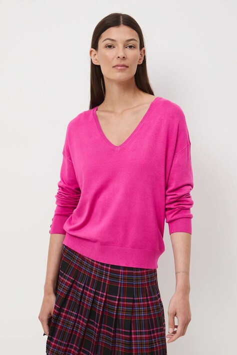Sweter damski z wiskozą kolor różowy RW25-SWD034