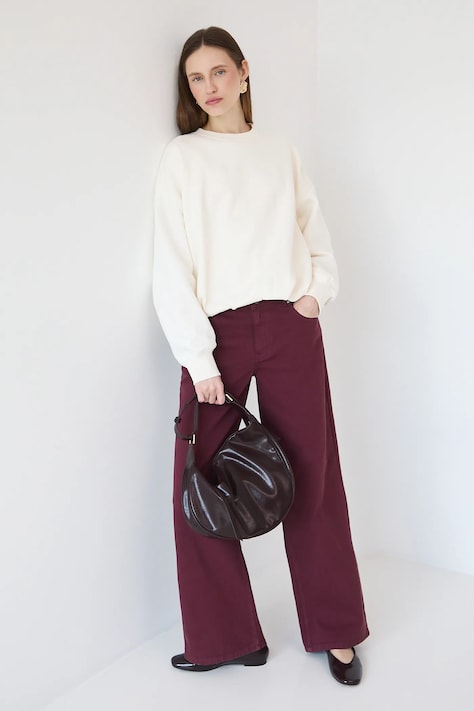 Sweter damski gładki kolor beżowy RW25-SWD0B0