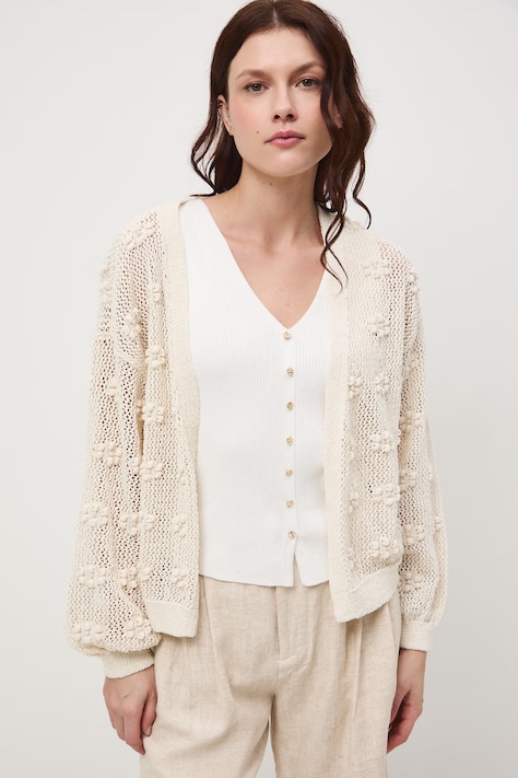 Medicine cardigan culoarea bej deschis pentru femei