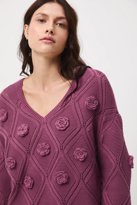 Medicine sweter damski kolor fioletowy