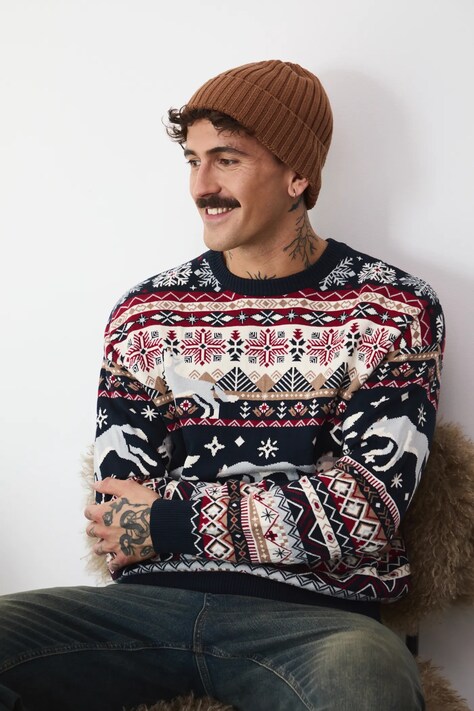 Medicine sweter męski kolor multicolor ciepły