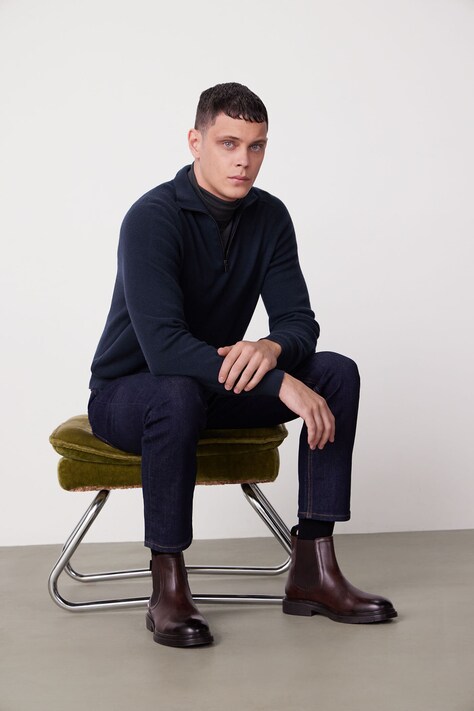 Medicine sweter z domieszką wełny i kaszmiru kolor zielony z półgolfem