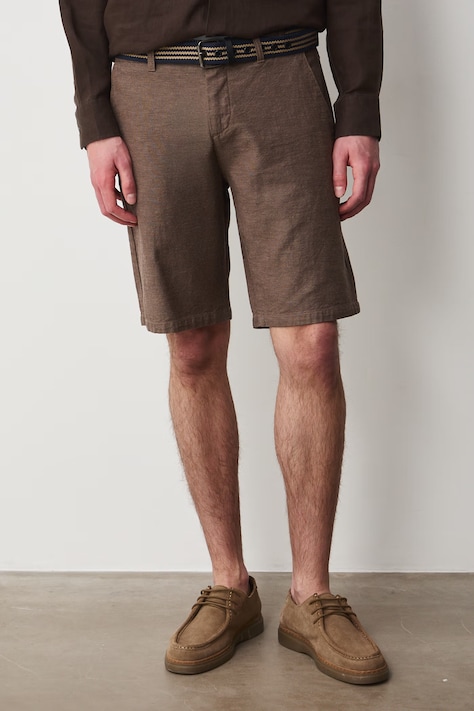 Шорты с примесью льна Medicine цвет коричневый меланж