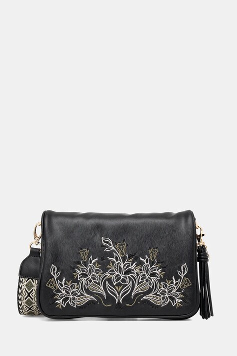Torebka damska z ozdobnym haftem kolor czarny RW25-TODA10