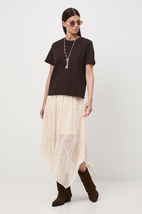 Medicine tricou din bumbac culoarea maro