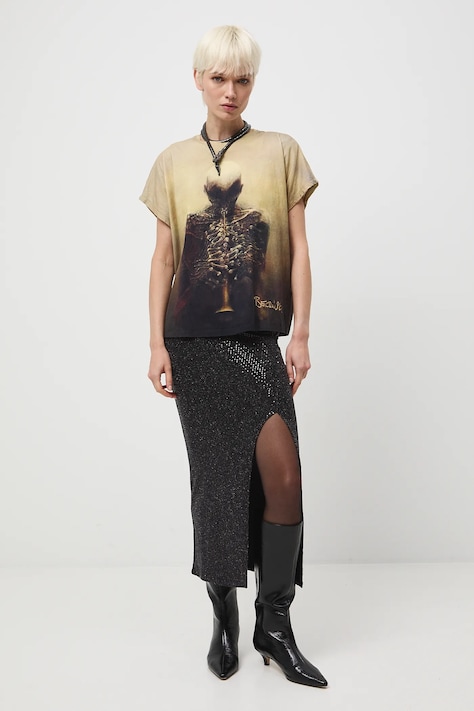 Medicine t-shirt in cotone donna colore giallo