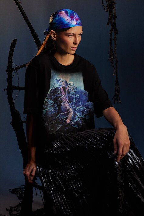 Bavlněné tričko dámské z kolekce Zdzisław Beksiński x Medicine černá barva RW25-TSDA60