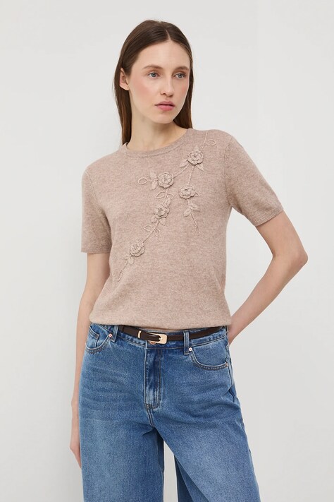 Medicine t-shirt damski kolor beżowy