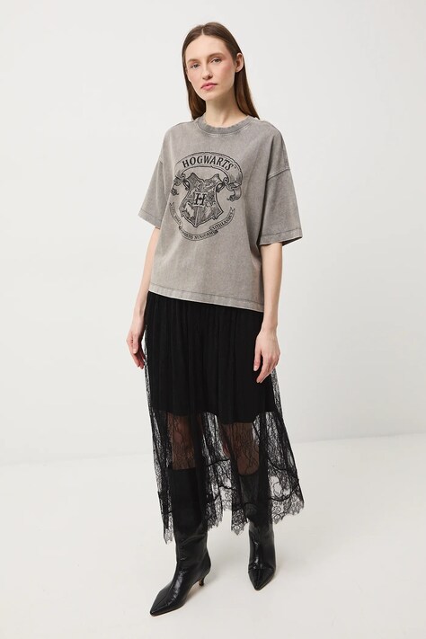 Памучна тениска Medicine дамска в сиво