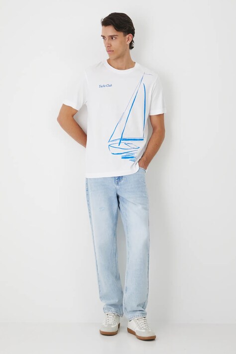 Medicine t-shirt bawełniany męski kolor biały z nadrukiem