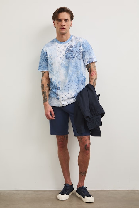 T-shirt bawełniany męski wzorzysty kolor multicolor RW25.TSM114