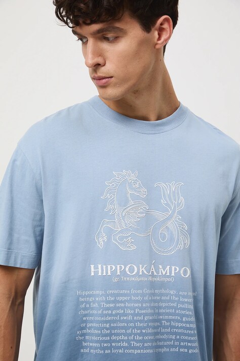 Medicine t-shirt bawełniany męski kolor niebieski z nadrukiem