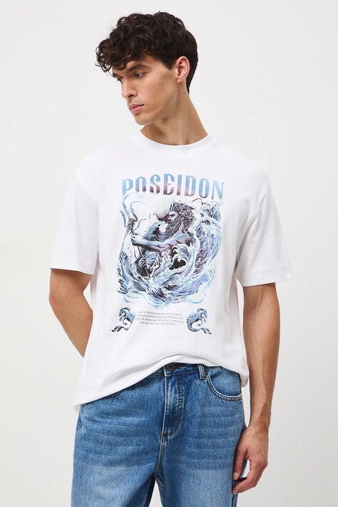 Medicine t-shirt bawełniany męski kolor biały z nadrukiem