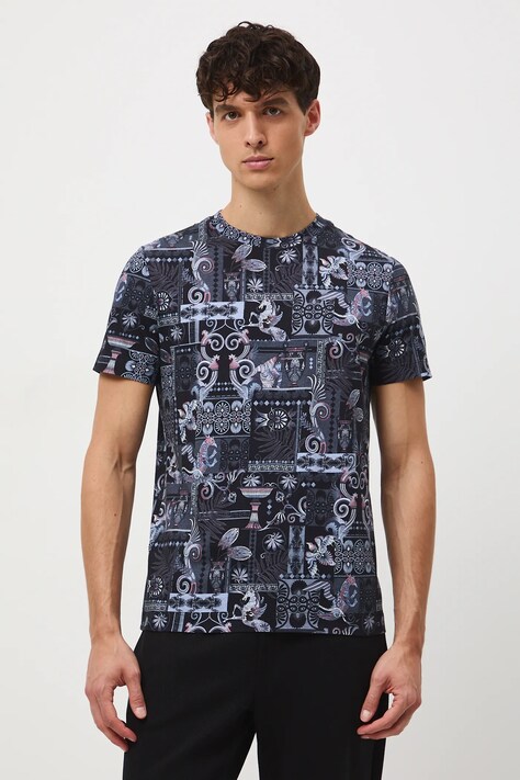 Medicine t-shirt bawełniany męski kolor granatowy wzorzysty