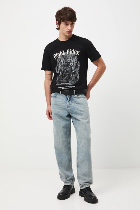 Medicine t-shirt bawełniany męski kolor czarny z nadrukiem