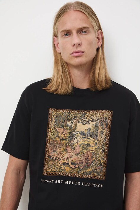 Βαμβακερό μπλουζάκι Medicine ανδρικά, χρώμα: μαύρο