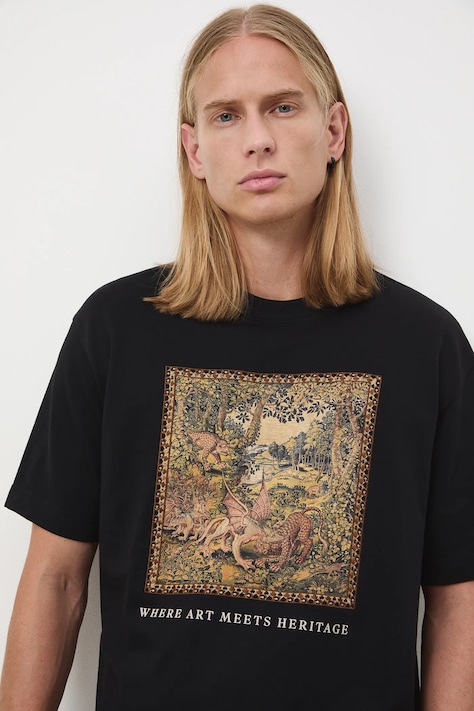 Βαμβακερό μπλουζάκι Medicine ανδρικά, χρώμα: μαύρο