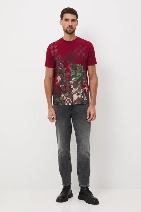 Medicine t-shirt bawełniany męski kolor czerwony z nadrukiem