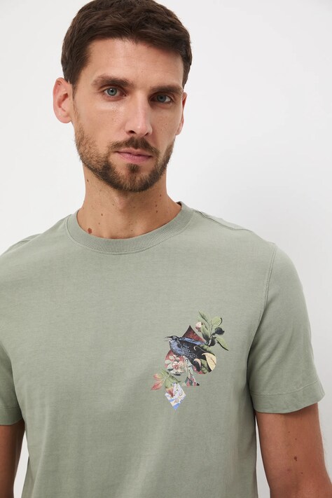 Medicine t-shirt bawełniany męski kolor zielony z nadrukiem