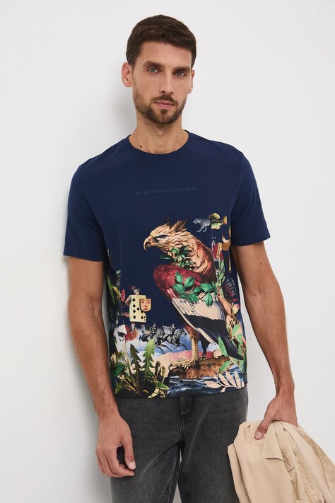 Medicine t-shirt bawełniany męski kolor granatowy z nadrukiem