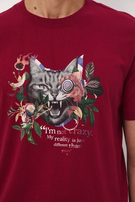 Medicine t-shirt bawełniany męski kolor czerwony z nadrukiem