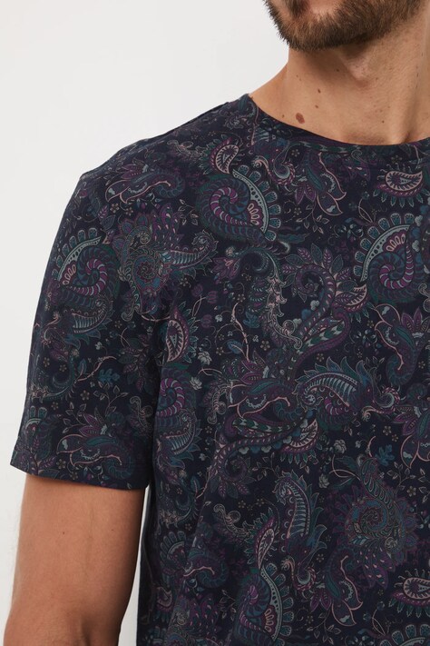 Medicine t-shirt bawełniany męski kolor granatowy wzorzysty