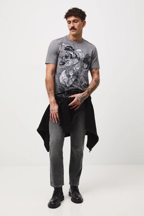 Medicine t-shirt męski kolor szary wzorzysty