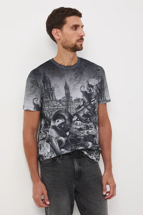 Medicine t-shirt męski kolor czarny wzorzysty