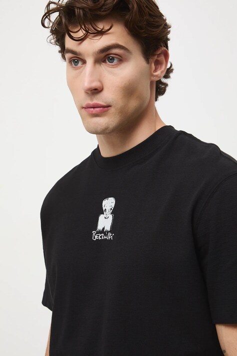 Medicine tricou din bumbac culoarea negru, cu imprimeu