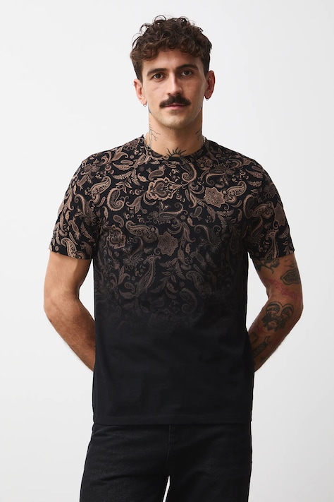 Medicine t-shirt bawełniany męski kolor czarny wzorzysty