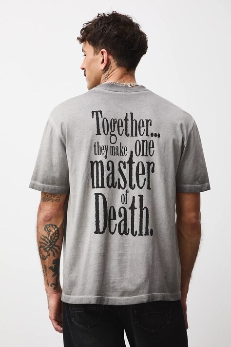 Памучна тениска Medicine в сиво с принт