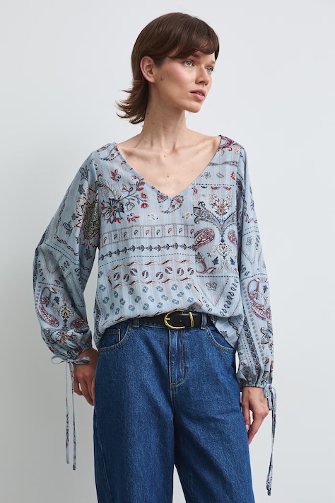 Blúzka dámska paisley modrá RW26-BDD307