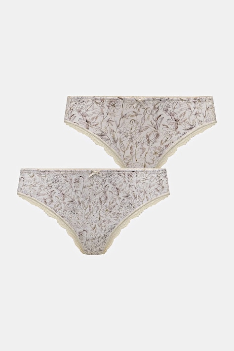 Figi damskie bawełniane z elastanem z koronką 2-pack beżowe RW26-BID600
