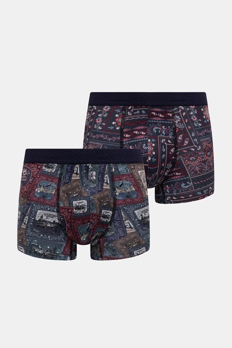 Bokserki dopasowane męskie bawełniane z elastanem 2-pack multicolor RW26-BIM303