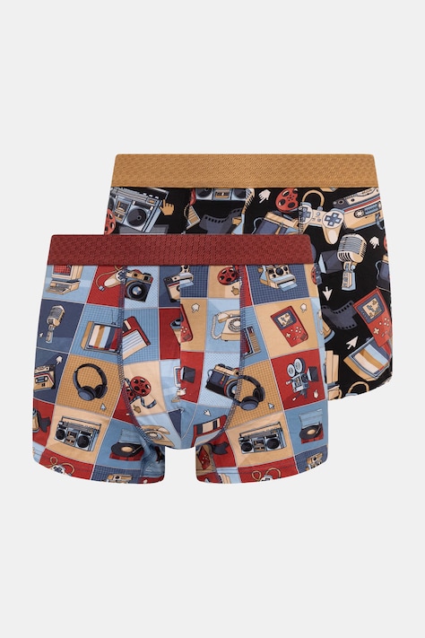 Bokserki dopasowane męskie bawełniane z elastanem 2-pack multicolor RW26-BIM603