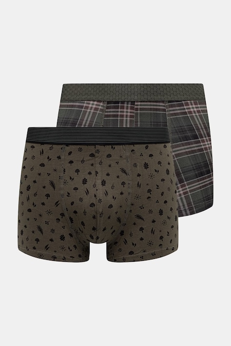 Boxerky pánské bavlněné s elastanem kostkované 2-pack vícebarevné RW26-BIM708