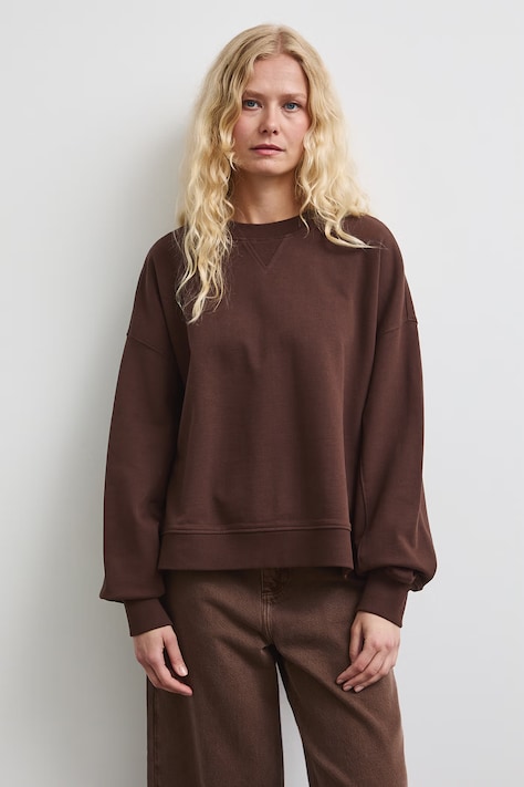 Bluza damska bawełniana gładka brązowa RW26-BLD100