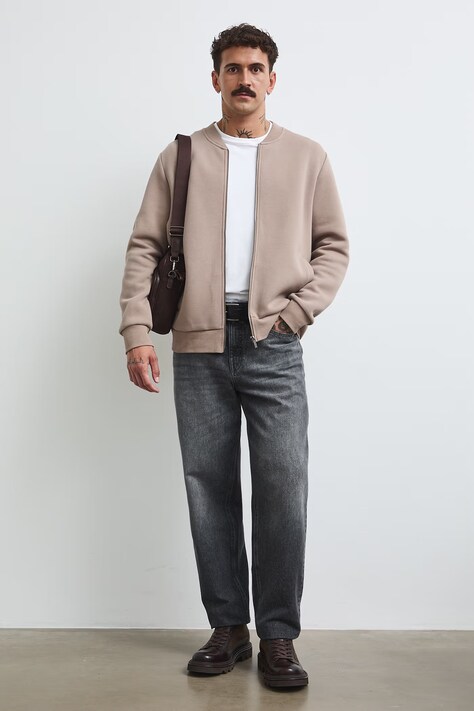 Medicine bluza męska z bawełną brązowa