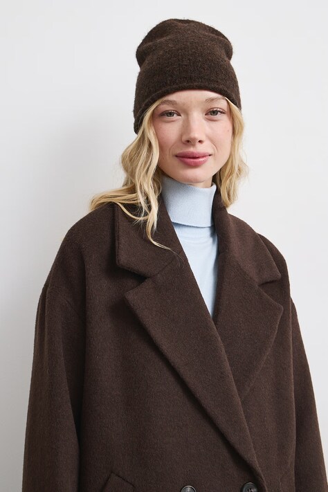 Čiapka beanie dámska s prímesou vlny hnedá RW26-CDD041