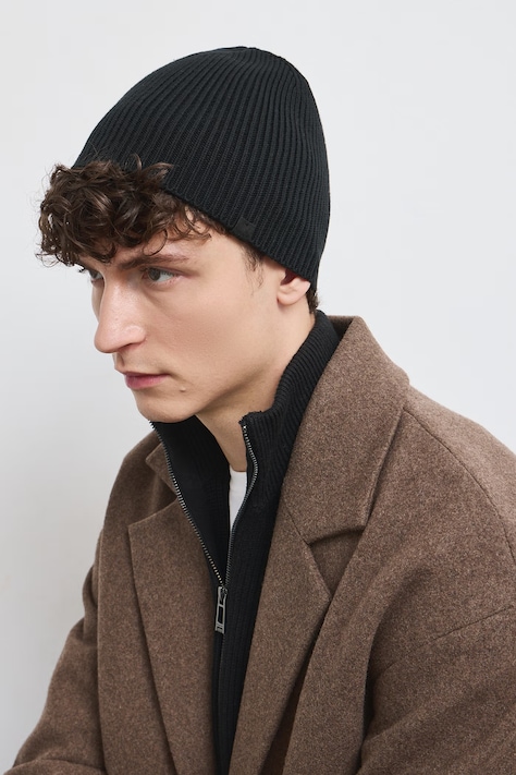 Medicine Čiapka beanie pánska s bavlnou čierna
