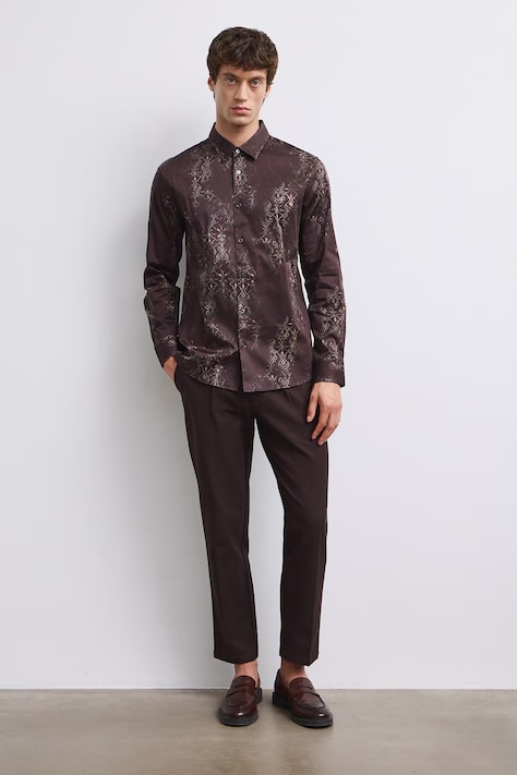 Koszula męska bawełniana z elastanem multicolor RW26-KDM601