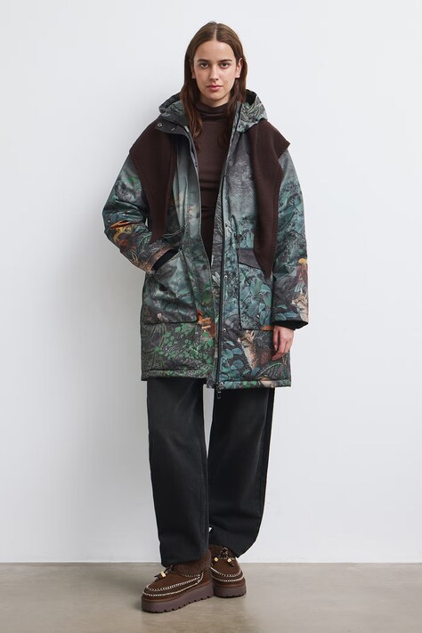 Parka damska z motywem zwierzęcym multicolor RW26-KPD809